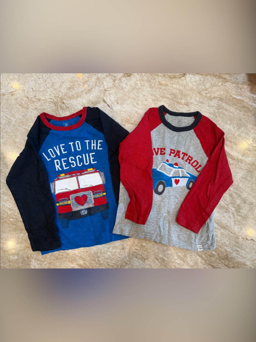 GAP Boys' Long Sleeve Rescue & Patrol Tee Set - Blue, Red, Gray